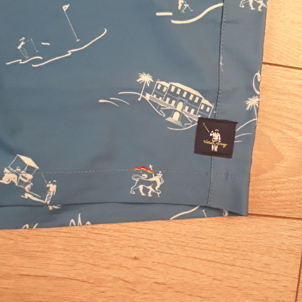 WILLIAM MURRAY Golf Water Hazard Dark Blue Jamaica Courses Sz 40 Shorts NEW - Picture 4 of 9